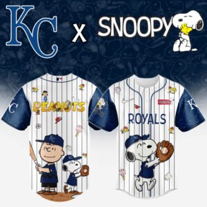 Kansas City Royals MLB “75th Anniversary of Peanuts” Snoopy Special Edition Jersey 2025
