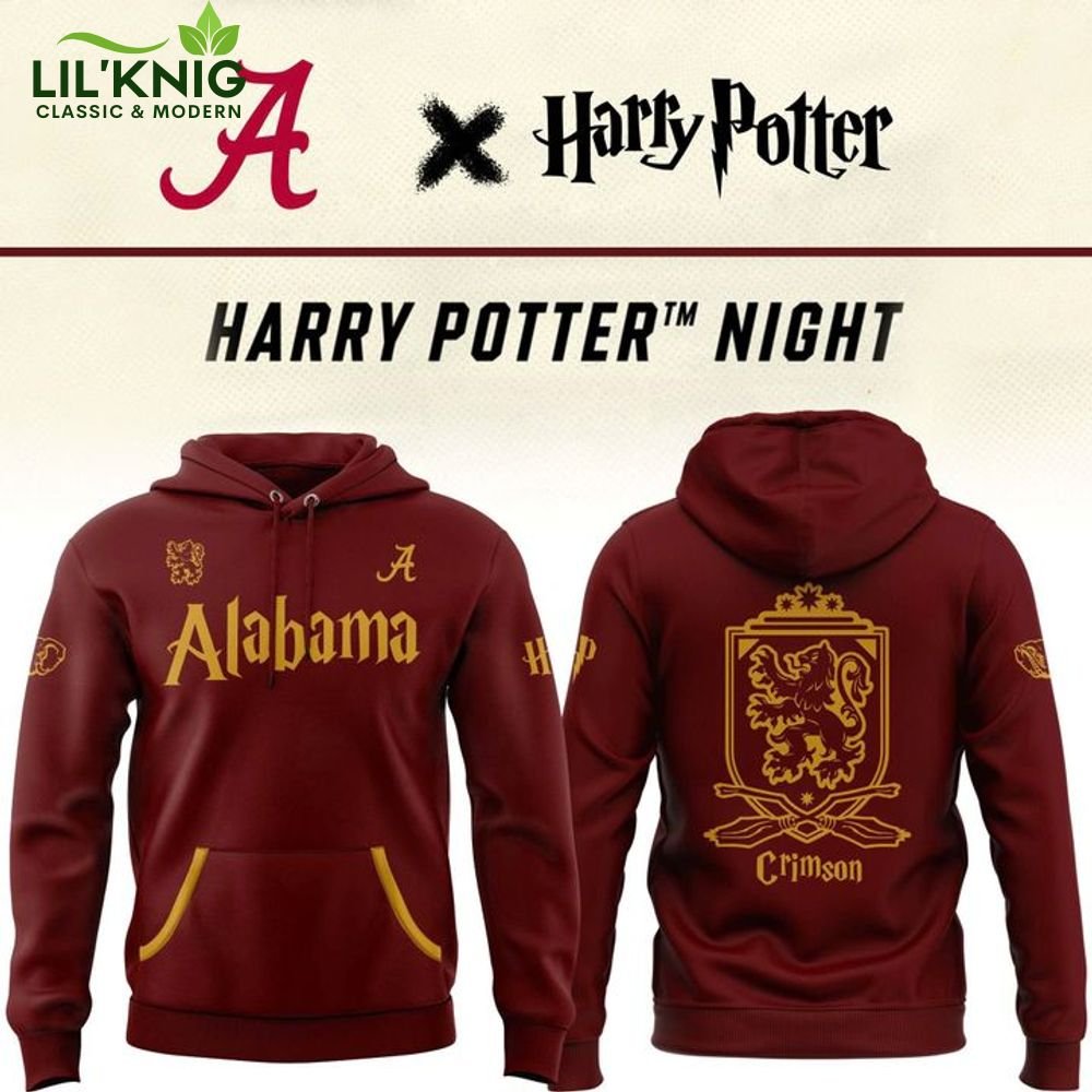 2025 Harry Potter Alabama Crimson Tide Hoodie 2025 Harry Potter Alabama Crimson Tide Hoodie