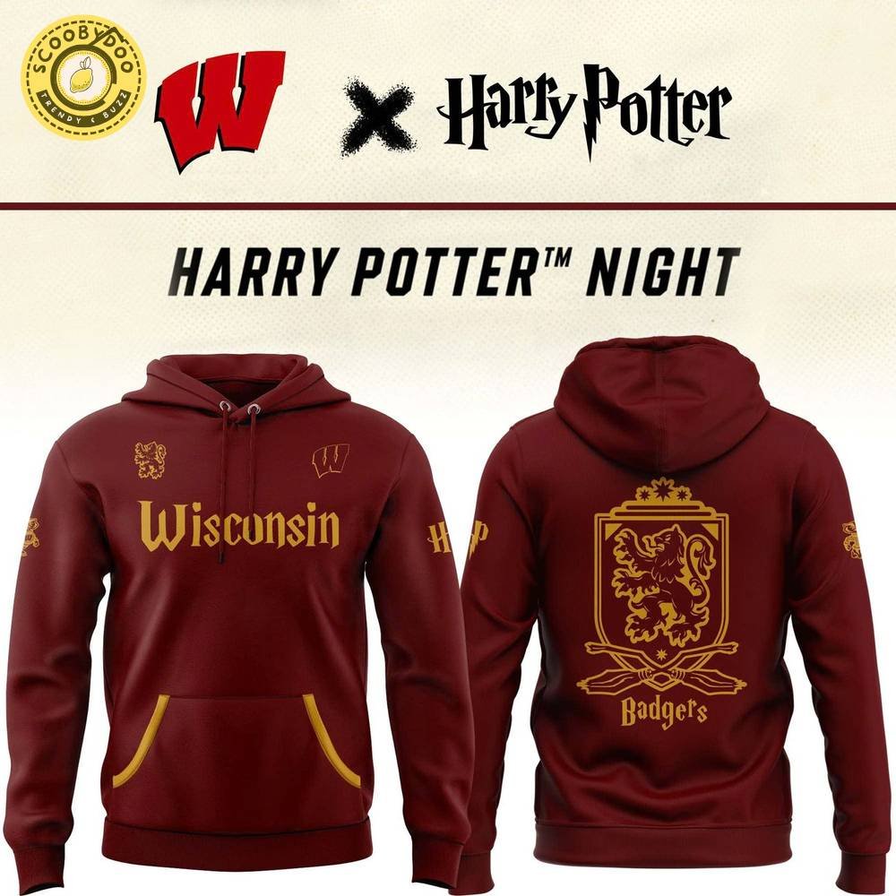 2025 Harry Potter Wisconsin Badgers Hoodie 2025 Harry Potter Wisconsin Badgers Hoodie