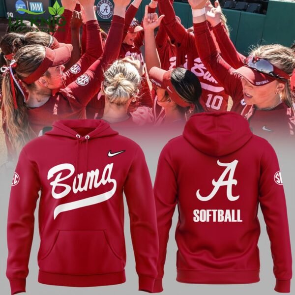 Alabama Softball Red Hoodie 2025
