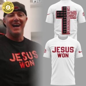 Arkansas x Jesus Won 2025 “I can do” White TShirt