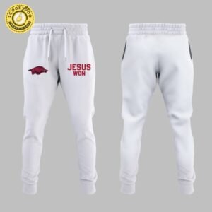 Arkansas x Jesus Won 2025 White Hoodie Limited Edition