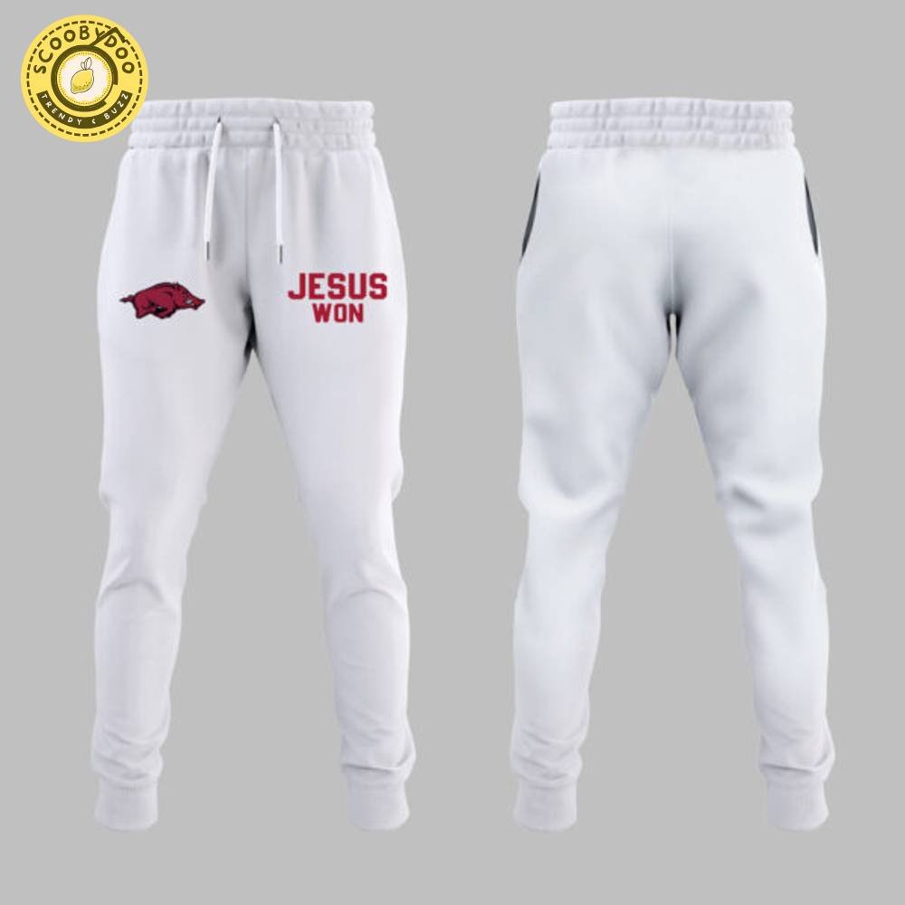Arkansas x Jesus Won 2025 White Hoodie Limited Edition Arkansas x Jesus Won 2025 White Hoodie Limited Edition