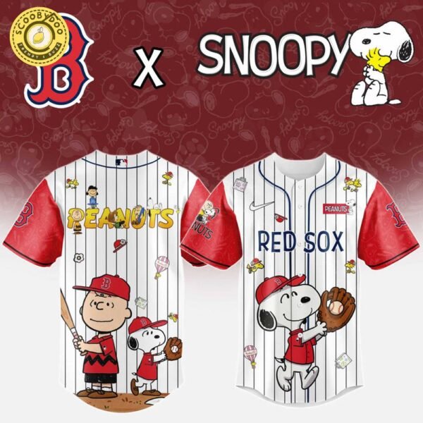Boston Red Sox MLB “75th Anniversary of Peanuts” Snoopy Special Edition Jersey 2025