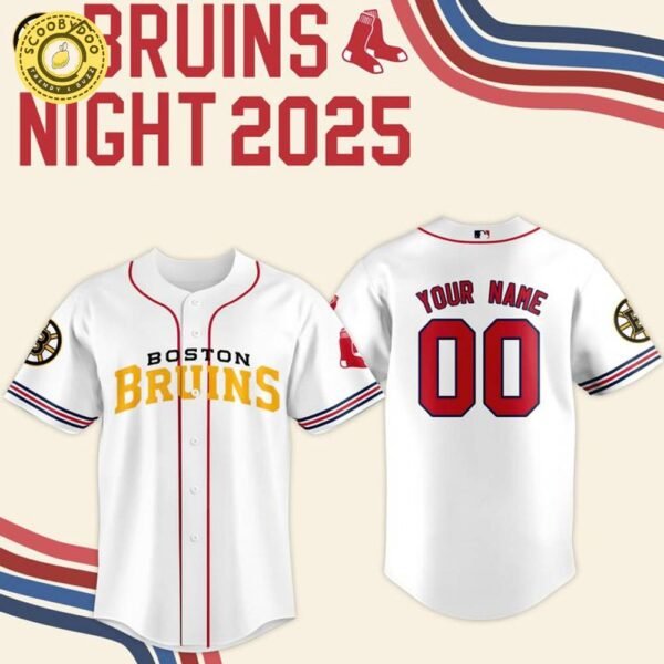 Boston Red Sox x 2025 Bruins Night Baseball Jersey