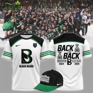 Commissioners Cup Champions Binghamton Black Bears 2025 Back To Back White Tshirt