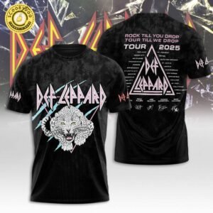 Def Leppard “Rock Till You Drop Tour” 2025 T-Shirt – Vintage Band Concert Tee
