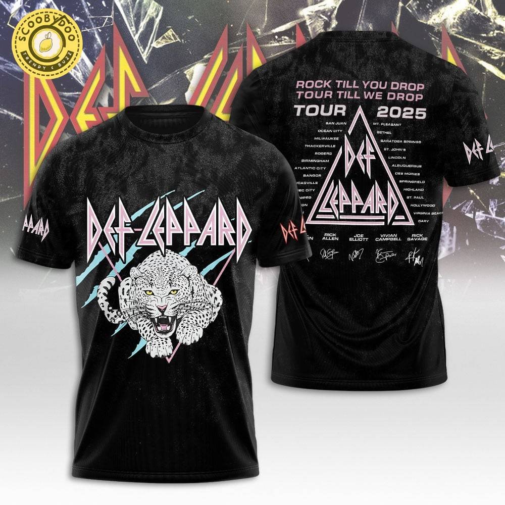 Def Leppard “Rock Till You Drop Tour” 2025 T-Shirt – Vintage Band Concert Tee Def Leppard “Rock Till You Drop Tour” 2025 T-Shirt – Vintage Band Concert Tee