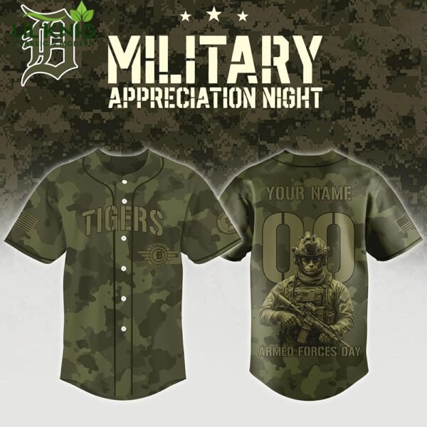Detroit Tigers Mix Military Appreciation Night And Armed Forces Day- Baseball Custom Jersey