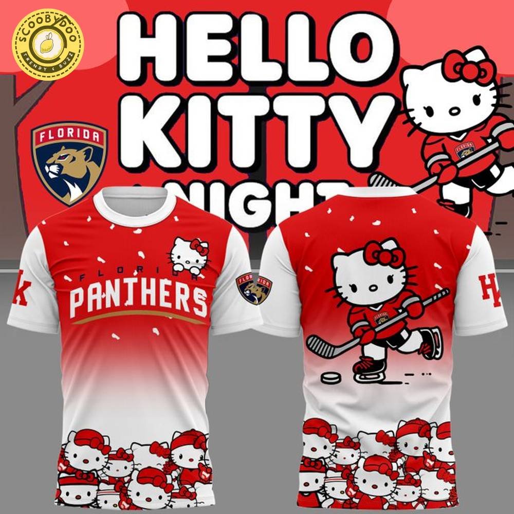 Florida Panthers x Hello Kitty T-Shirt 2025 Florida Panthers x Hello Kitty T-Shirt 2025
