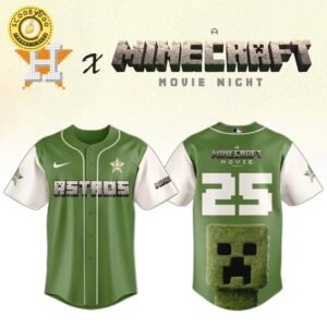 Houston Astros MLB x A MINECRAFT MOVIE Night Baseball Jersey Editions Limited