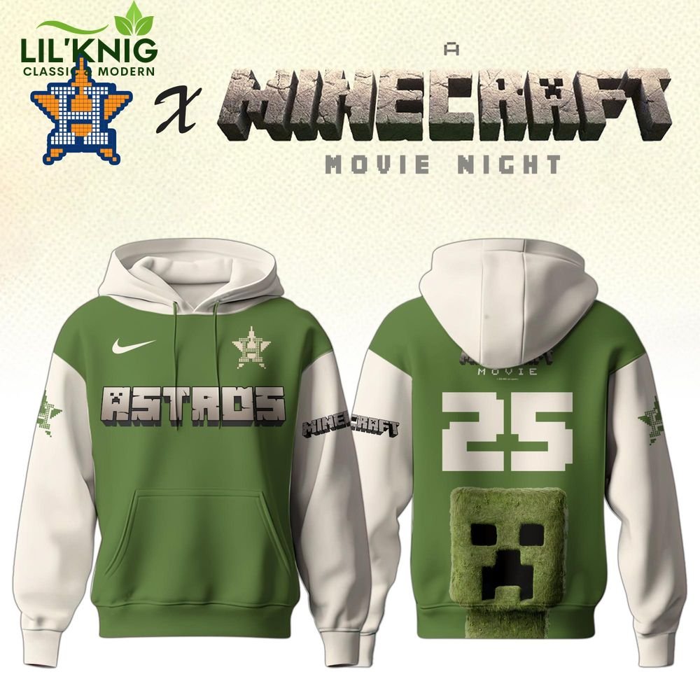 Houston Astros MLB x A MINECRAFT MOVIE Night Hoodie Editions Limited Houston Astros MLB x A MINECRAFT MOVIE Night Hoodie Editions Limited