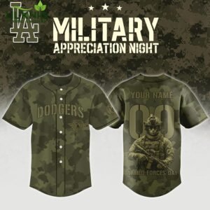 Los Angeles Dodgers Mix Military Appreciation Night AND Armed Forces Day – Baseball Custom Jersey