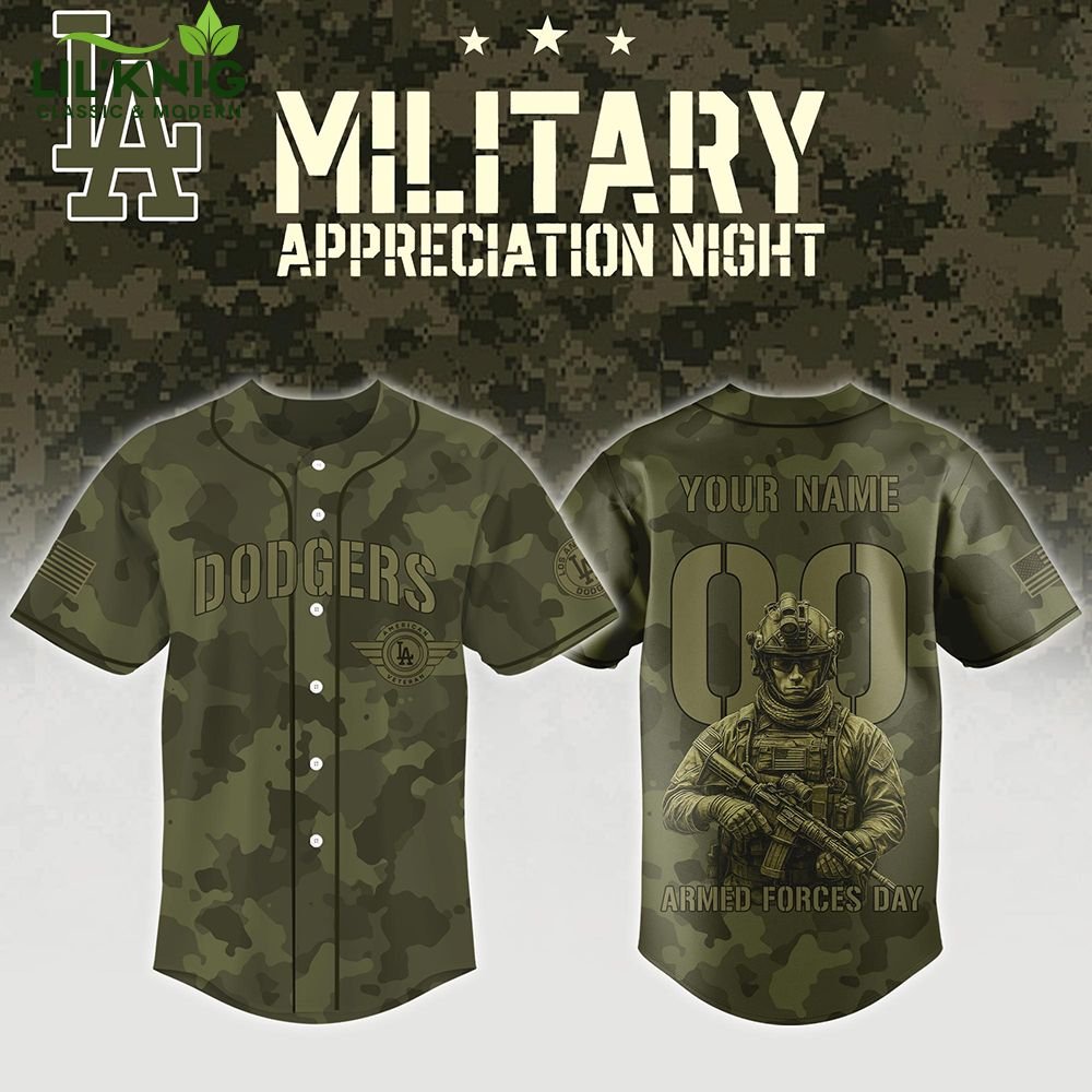 Los Angeles Dodgers Mix Military Appreciation Night AND Armed Forces Day - Baseball Custom Jersey Los Angeles Dodgers Mix Military Appreciation Night AND Armed Forces Day - Baseball Custom Jersey