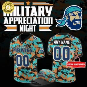 Massachusetts Pirates Military Nights Football Jersey 2025 – IFL Patriotic Edition