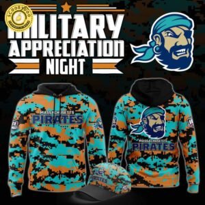Massachusetts Pirates Military Nights Hoodie 2025 – Indoor Football Military Tribute