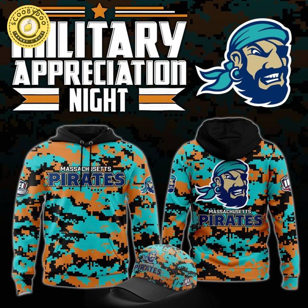 Massachusetts Pirates Military Nights Hoodie 2025 – Indoor Football Military Tribute Massachusetts Pirates Military Nights Hoodie 2025 – Indoor Football Military Tribute