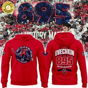 New Alexander Ovechkin Washington Capitals NHL All-Time Leading Goal Scorer Cross Sticks Red Hoodie Limited Edition