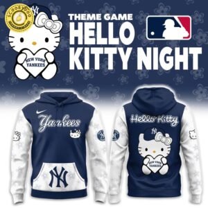 New York Yankees with Theme Game Hello Kitty NIGHT Hoodie