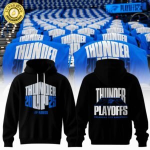 Oklahoma City Thunder Playoff 2025 Black Hoodie – NBA Basketball Hoodie
