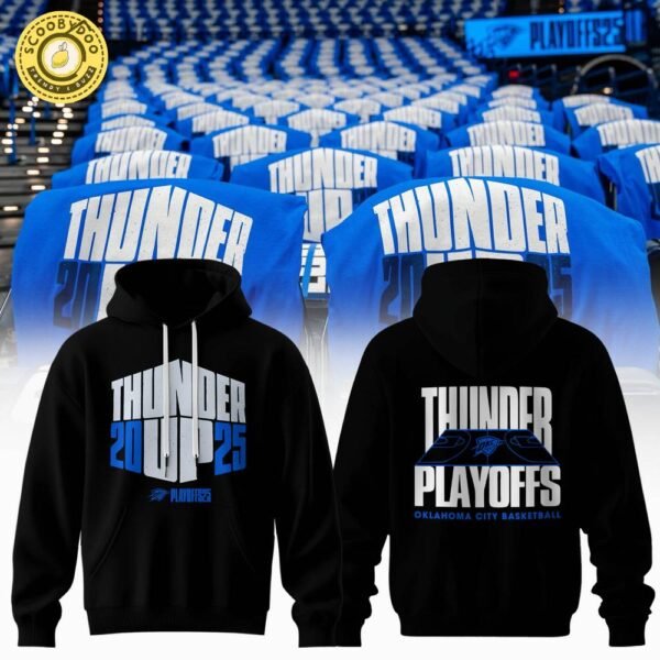Oklahoma City Thunder Playoff 2025 Black Hoodie – NBA Basketball Hoodie