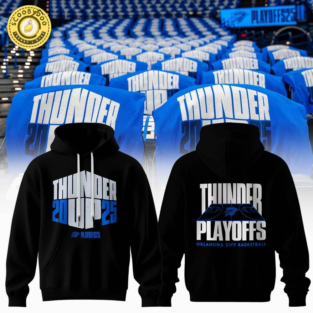 Oklahoma City Thunder Playoff 2025 Black Hoodie – NBA Basketball Hoodie Oklahoma City Thunder Playoff 2025 Black Hoodie – NBA Basketball Hoodie