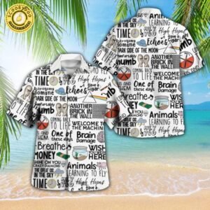 Pink Floyd Lyrics Hawaiian Shirt – Vintage Rock Music Aloha Summer Tee