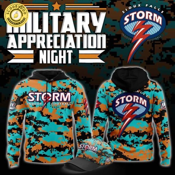 Sioux Falls Storm Military Nights Hoodie 2025 – Patriotic Indoor Football Gear