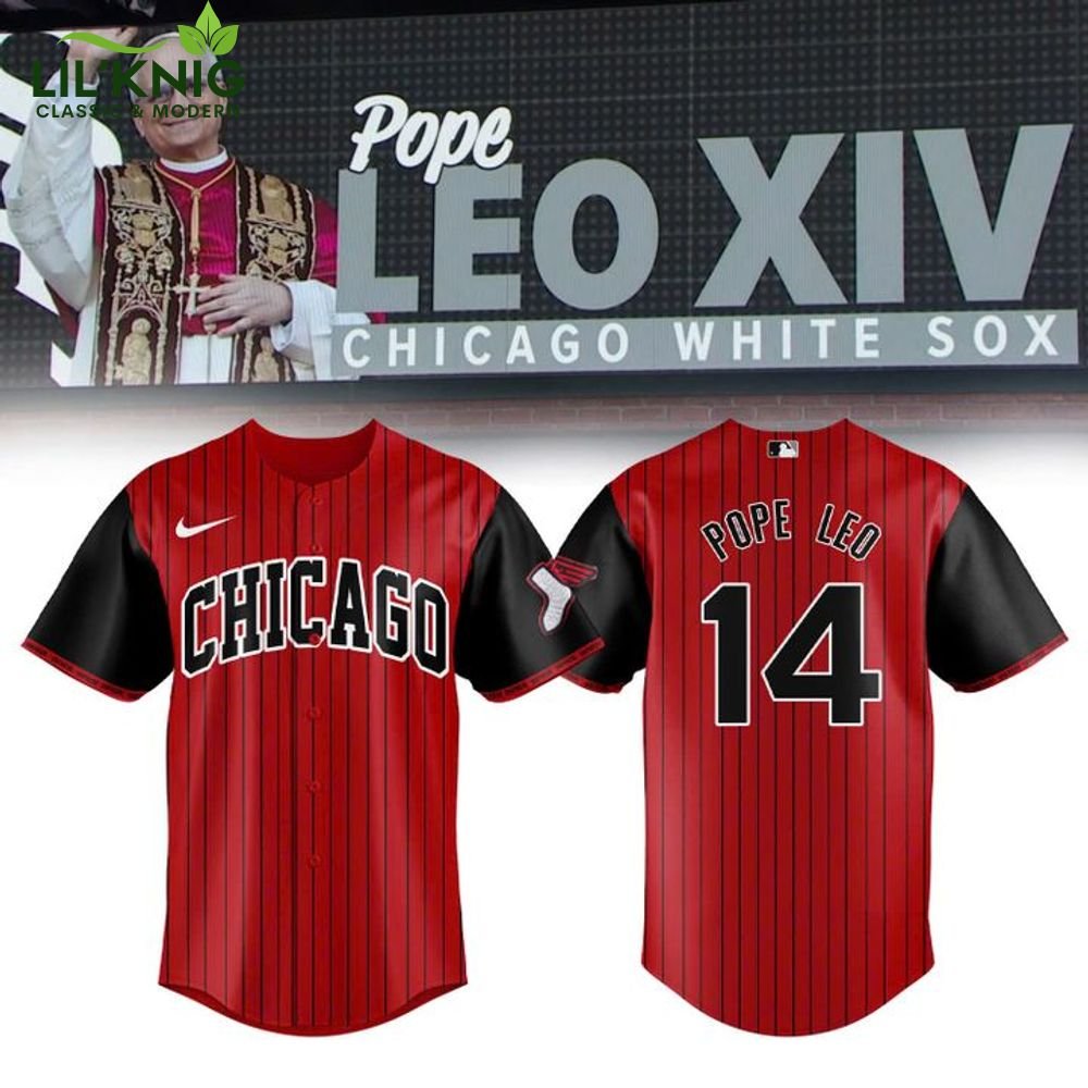 White Sox Pope Leo XIV Red Baseball Jersey White Sox Pope Leo XIV Red Baseball Jersey