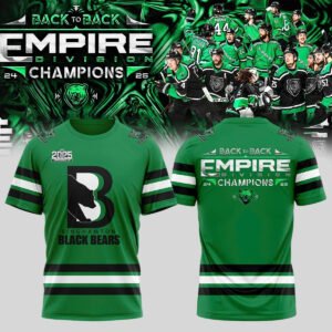 Commissioners Cup Champions Binghamton Black Bears 2025 Back To Back Green Tshirt