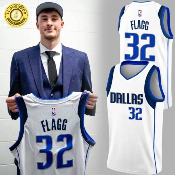 Cooper Flagg Mavericks 2025 NBA Draft First Round Pick Swingman White Jersey