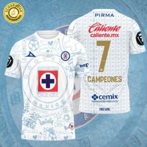 Cruz Azul Football Campeones Concacaf Champions Cup Torneo 2025 3D Tshirt