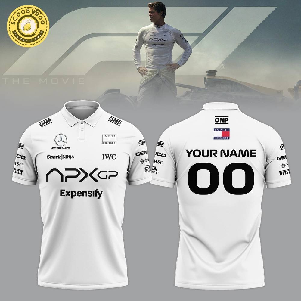 F1 The Movie 2025 APXGP “Prad Pitt” White Polo F1 The Movie 2025 APXGP “Prad Pitt” White Polo