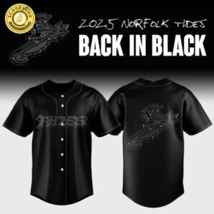 Norfolk Tides Back In Black Jersey 2025-3D Baseball Jersey