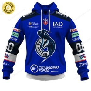 Slovak Extraliga HK Poprad Jersey Style Hoodie