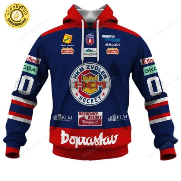 Slovak Extraliga HKM Zvolen Jersey Style Hoodie