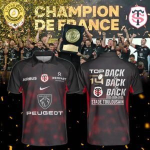 Stade Toulousain Champions 2025 Back To Back To Back Polo Shirt