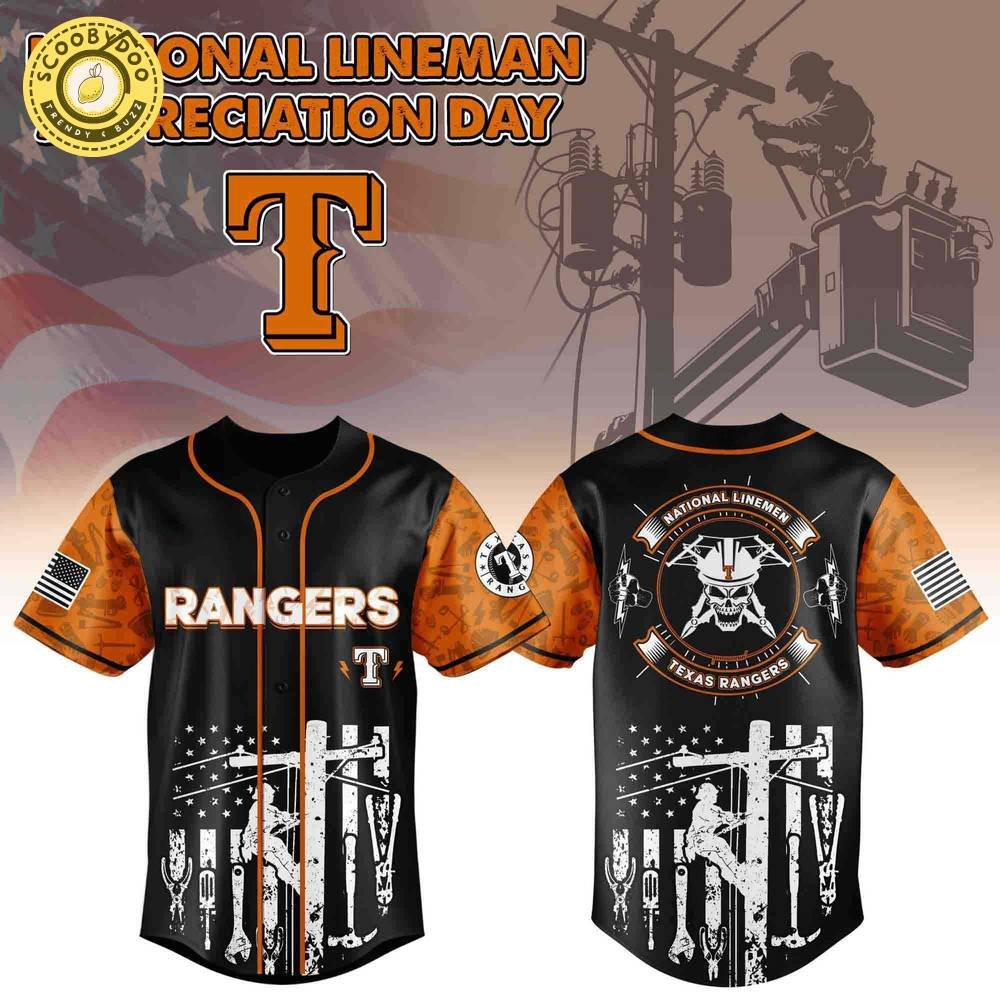Texas Rangers x Lineman Appreciation Day Editon-3D Baseball Jersey Texas Rangers x Lineman Appreciation Day Editon-3D Baseball Jersey