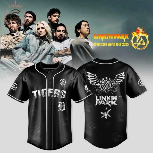 Detroit Tigers x Linkin Park From Zero World Tour 2025 Baseball Jersey-3D Baseball Jersey