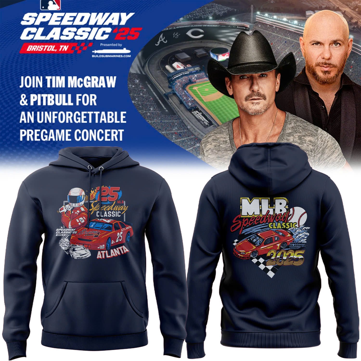 Braves 2025 MLB Speedway Classic Hoodie - Limited Edition Braves 2025 MLB Speedway Classic Hoodie - Limited Edition