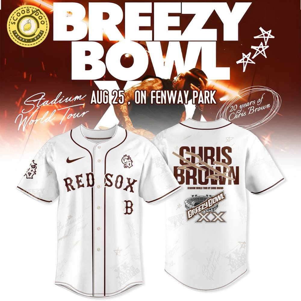 Boston Red Sox x Breezy Bowl XX Tour 2025 white jersey Boston Red Sox x Breezy Bowl XX Tour 2025 white jersey