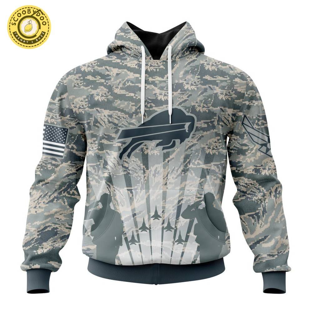Buffalo Bills Air Force Camo Hoodie – Military Tribute Pullover for NFL Fans Buffalo Bills Air Force Camo Hoodie – Military Tribute Pullover for NFL Fans