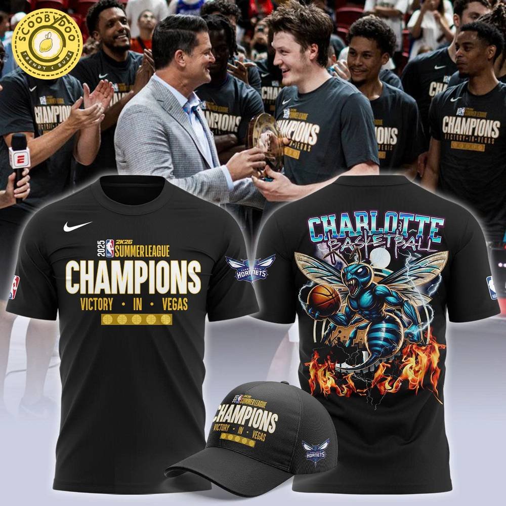 Charlotte Hornets 2025 NBA Summer League champions T-shirt Charlotte Hornets 2025 NBA Summer League champions T-shirt