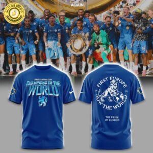 Chelsea First Europe, Now the World Graphic Blue Tshirt