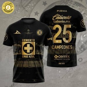 Cruz Azul Football Campeones Concacaf Champions Cup Torneo 2025 3D Black Tshirt