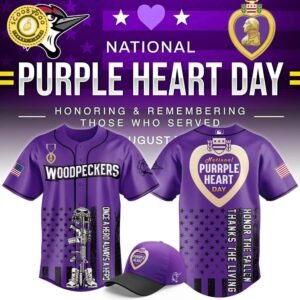 Fayetteville Woodpeckers x Purple Heart Day Baseball Jersey