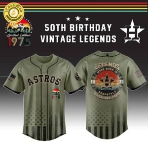 Houston Astros x 50th Birthday Vintage Legends Mashup Usa Design Baseball Jersey