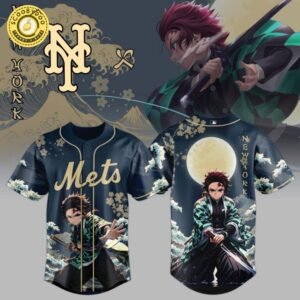 NY Mets x Wave Breathing Demon Slayer Baseball Jersey