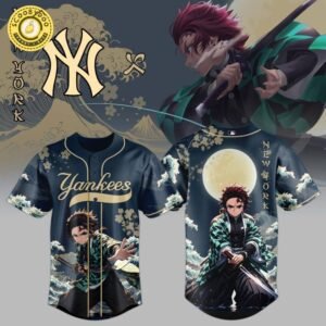 NY Yankees x Wave Breathing Demon Slayer Baseball Jersey