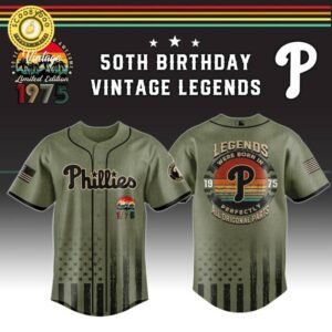 Philadelphia Phillies x 50th Birthday Vintage Legends Mashup Usa Design Baseball Jersey